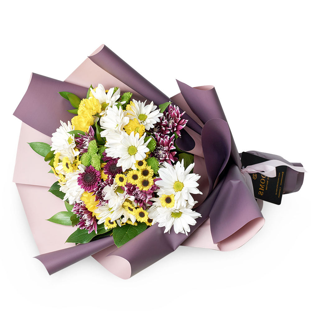 Multi-coloured mixed daisy bouquet. Canada Delivery.
