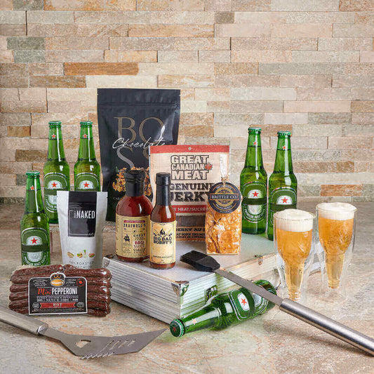 Smokin' Grill Gift Set with Beer, gift baskets, gourmet gifts, gifts, beer gift, beer, BBQ, barbecue, grilling, grilling gift, barbecue gift, BBQ gift, grill gift, grill