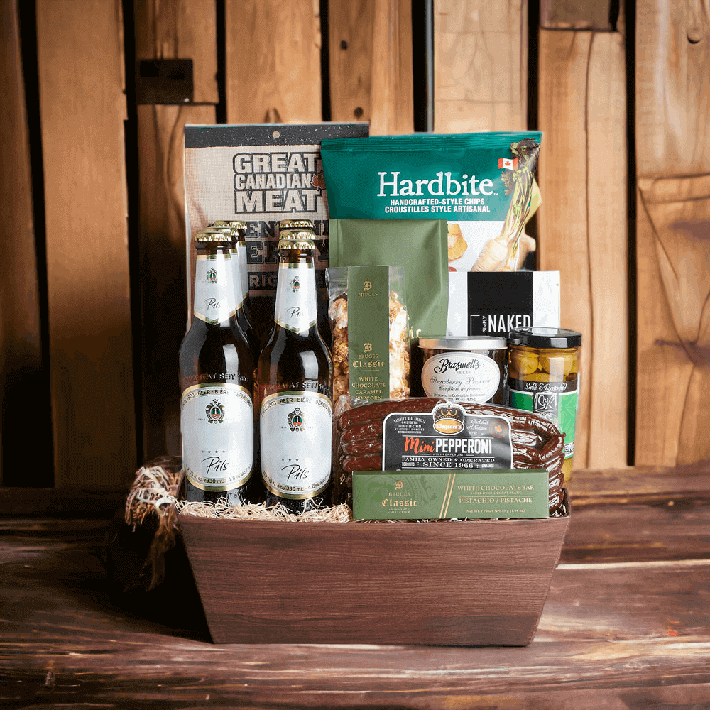 Enjoy a delicious selection of gourmet sweet and savory products with the "Best Dad in the World" Gift Crate.