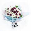 White and purple daisy floral bouquet. Canada Delivery