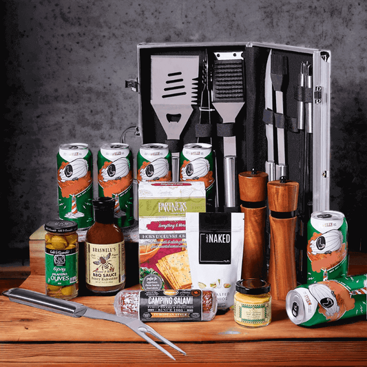 This set also includes tasty snacks and sauces, perfect for the impending spring grilling season.