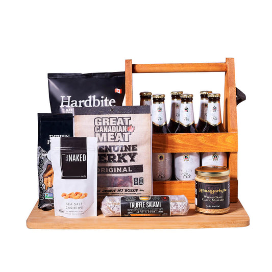 Sensational Beer Gift Carrier, beer gift, beer, beer gift basket, gourmet gift, gourmet snacks