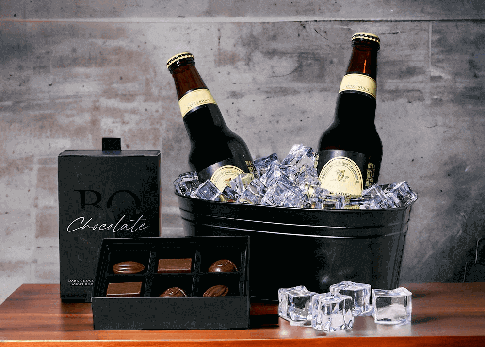 Custom beer gift basket curated with beer and snacks for delivery