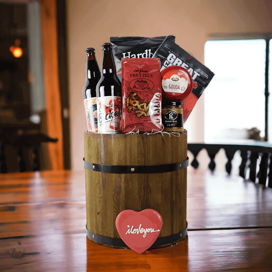 Holiday beer gift baskets prepared for corporate delivery