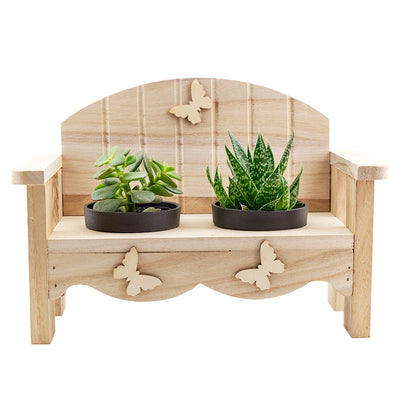 Succulent Greenhouse planter bench arrangement with a potted succulent. Canada Delivery